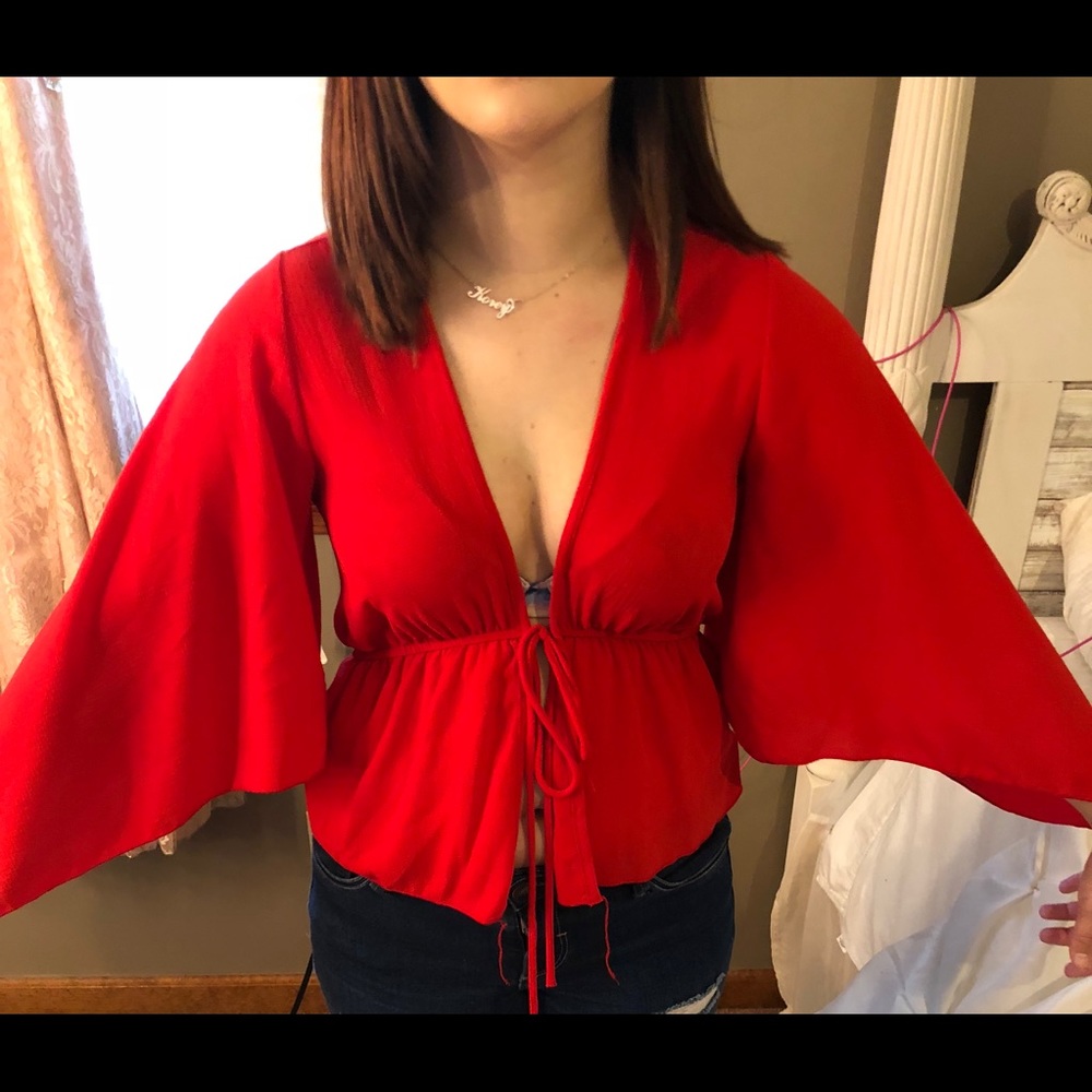 Super cute red crop